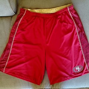 NFL 49rs Football Shorts Athletic Size XXL Red and Gold 2XL Gym Shorts